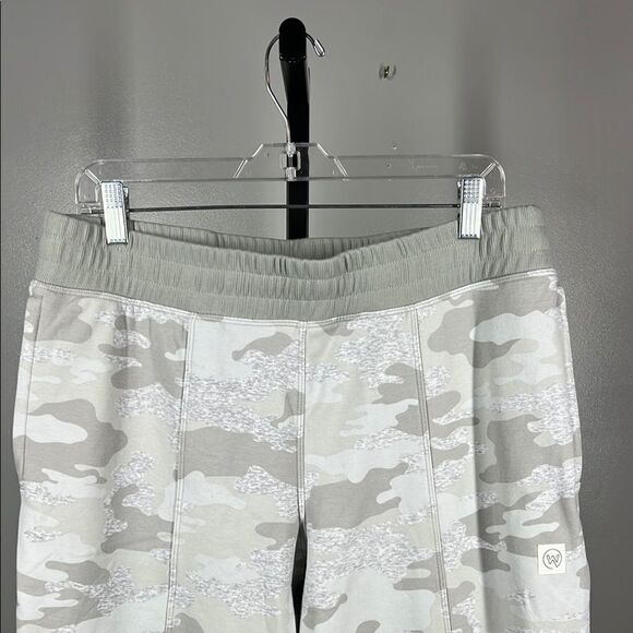 White and Gray Track Pants with Camouflage Pattern and Elastic Waistband - Picture 5 of 11